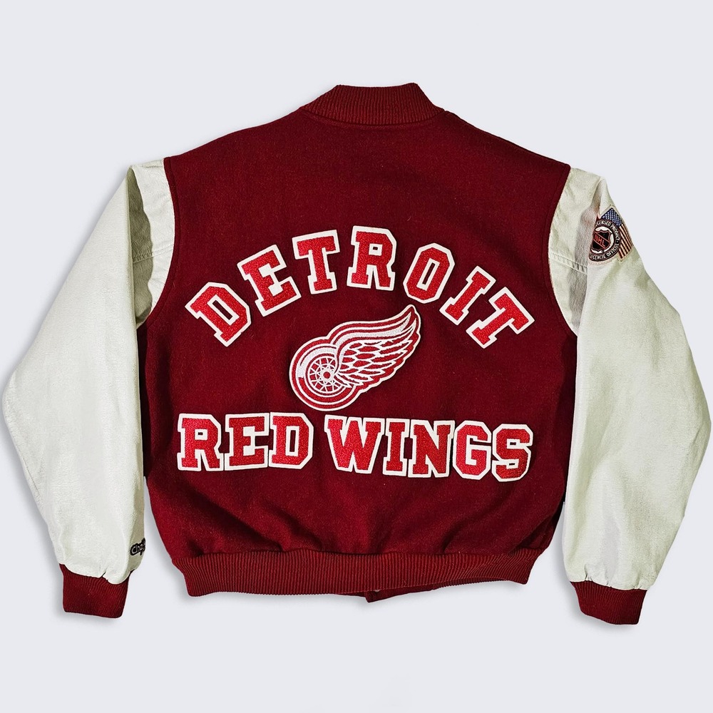 Detroit Red Wings Vintage 80s Chalk Line Varsity Jacket